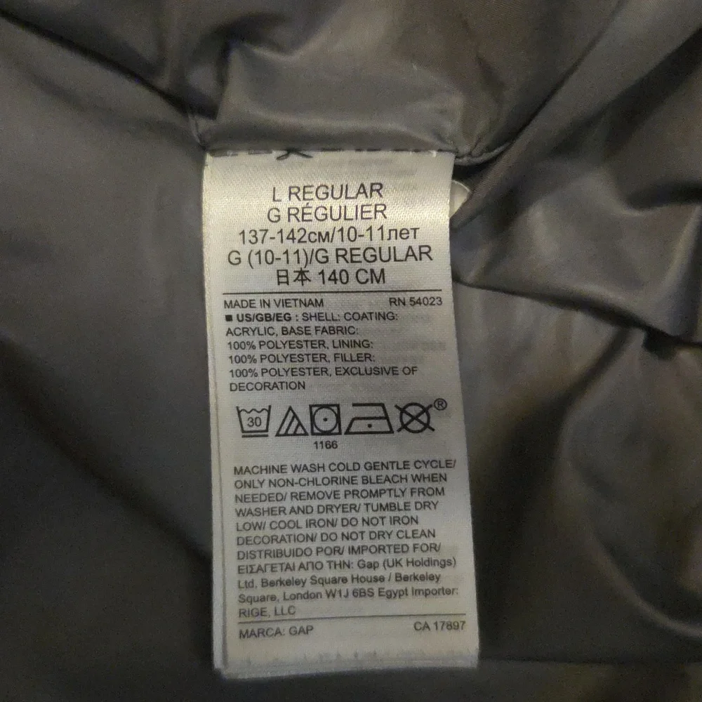 Gap Kids Puffer Parka Hooded Jacket Coat Heather Gray L